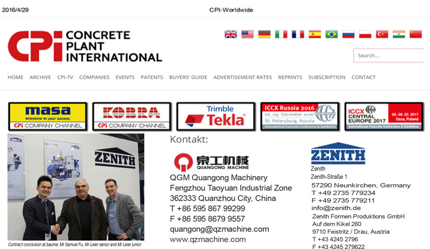 QGM Quangong Machinery เข้าซื้อกิจการ Zenith Formen Production GmbH, Freistritz ประเทศออสเตรีย