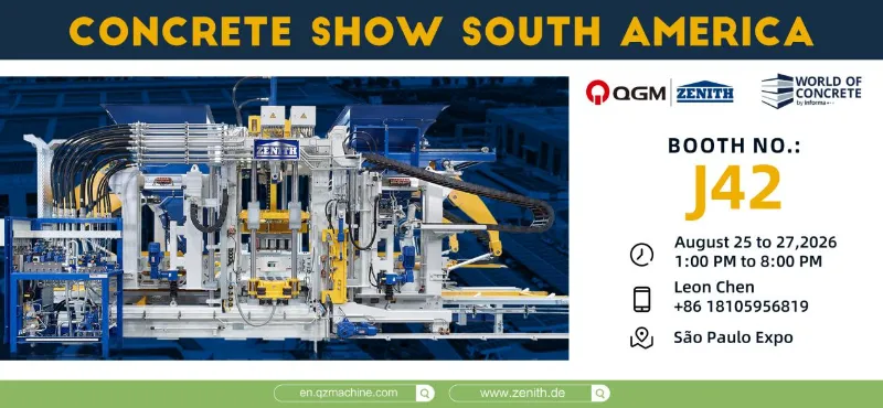 Quangong Machinery เตรียมจัดแสดงที่งาน Concrete Show ในเมืองเซาเปาโล ประเทศบราซิล มาร่วมกับเราในงานอุตสาหกรรมสำคัญของอเมริกาใต้ครั้งนี้